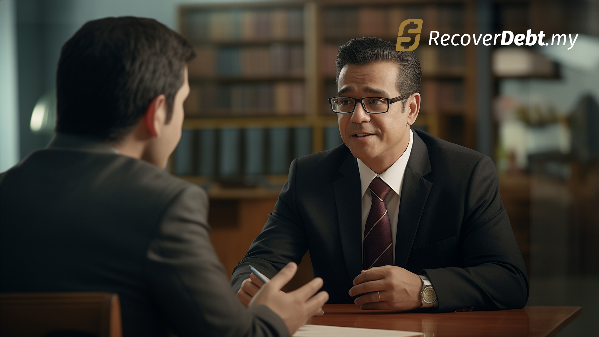 Experienced RecoverDebt lawyer discussing debt collection strategies with a client